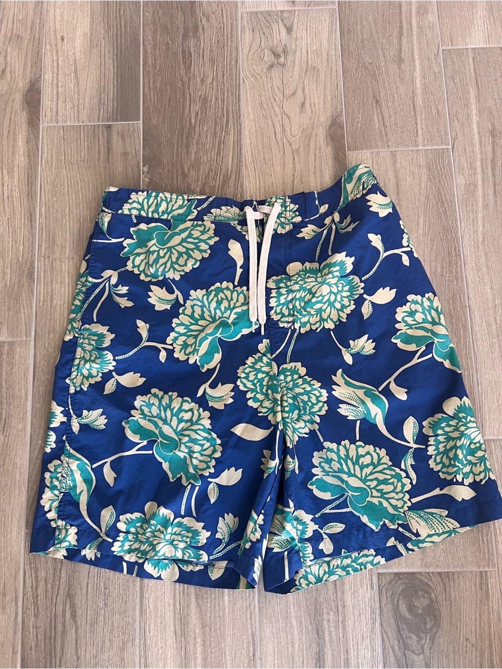 Polo Sport Ralph Lauren Swim Shorts Mens Large 8" Blue Floral Mesh Lined Trunks